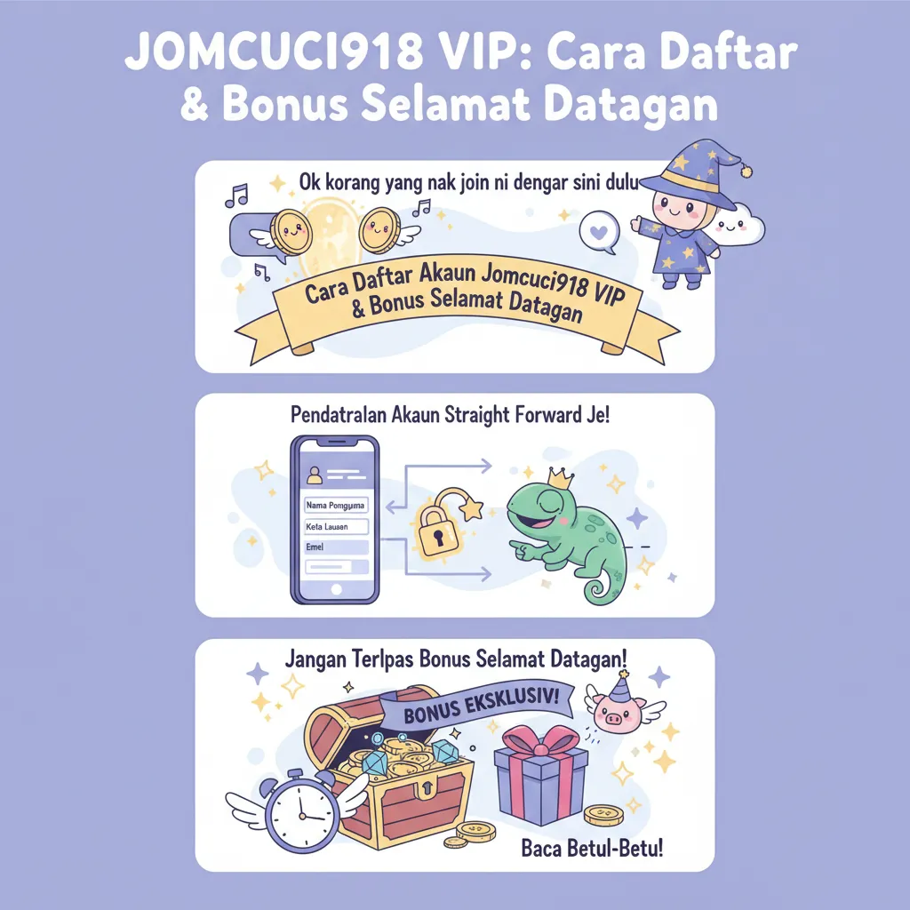 Cara Daftar Akaun Jomcuci918 VIP & Bonus Selamat Datang
