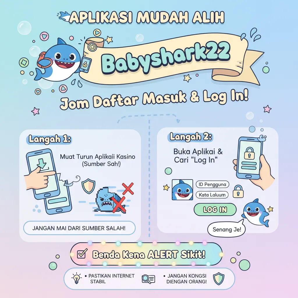 Cara Daftar Masuk Babyshark22 di Aplikasi Mudah Alih